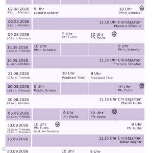 Gottesdienstplan Seite 2
